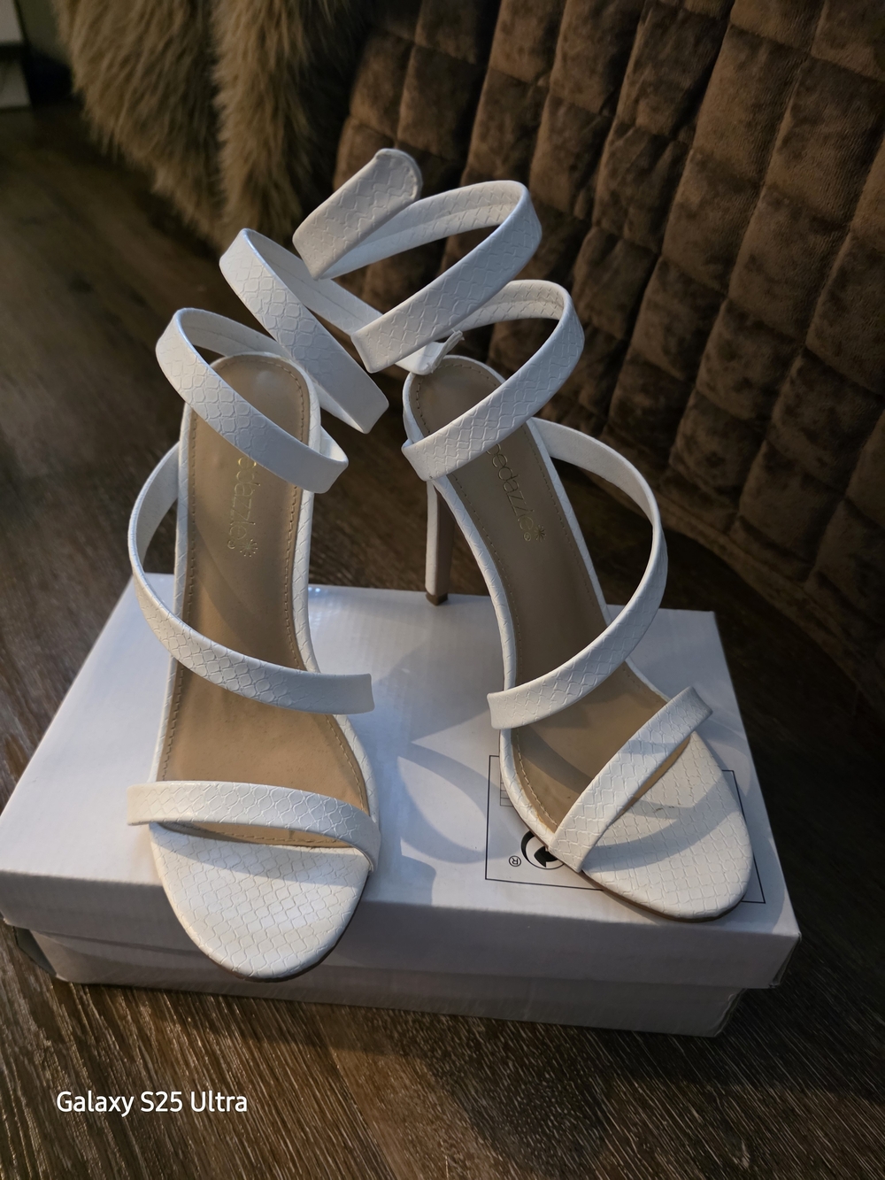 White Strappy High Heel Sandals for Women